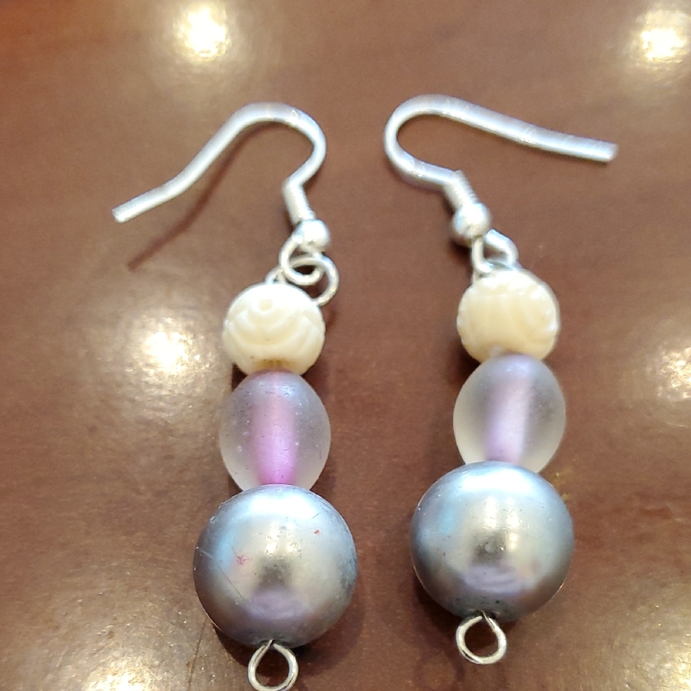 Carved Bead Earrings